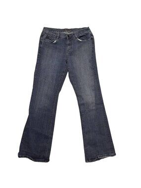 Foster Jeans Co. Size 10 Boot Cut Jeans Blue Stretch Dark Wash Faded Denim